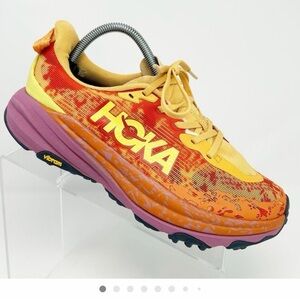 Hoka One One Women's Speedgoat 6 Trail Running Shoes Size 8.5 D (WIDE) Orange